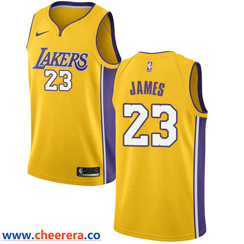 Nike LeBron James Los Angeles Lakers gold jersey