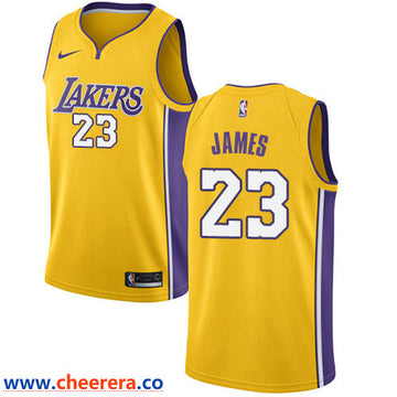 Nike LeBron James Los Angeles Lakers gold jersey