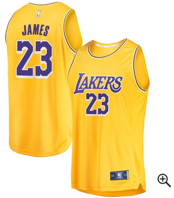 Nike LeBron James NBA Los Angeles Lakers yellow jersey