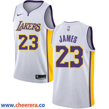Nike LeBron James Los Angeles Lakers white jersey