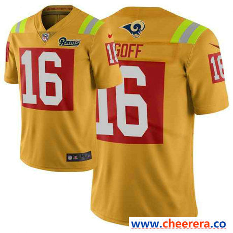 Nike Jared Goff Los Angeles Rams gold Limited jersey