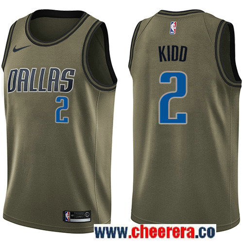 Nike Jason Kidd Dallas Mavericks green Salute To Service jersey