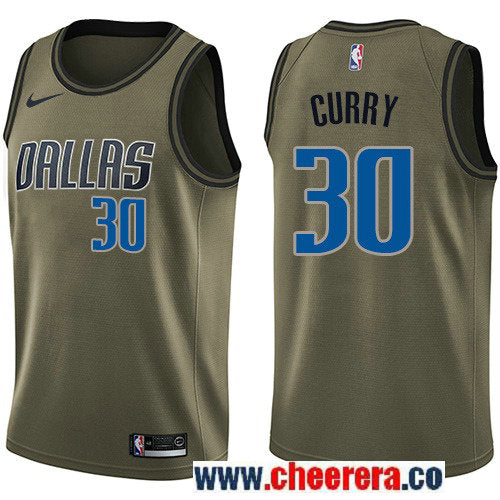 Nike Seth Curry Dallas Mavericks green Salute To Service jersey