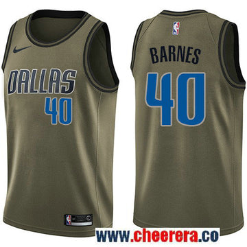 Nike Harrison Barnes Dallas Mavericks green Salute To Service jersey