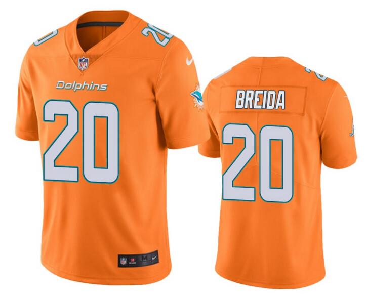Nike Matt Breida Miami Dolphins orange Vapor jersey