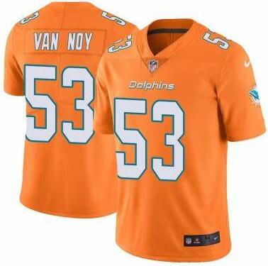 Nike Kyle Van Noy Miami Dolphins orange Vapor jersey