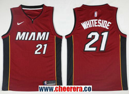 Nike Hassan Whiteside Miami Heat red jersey