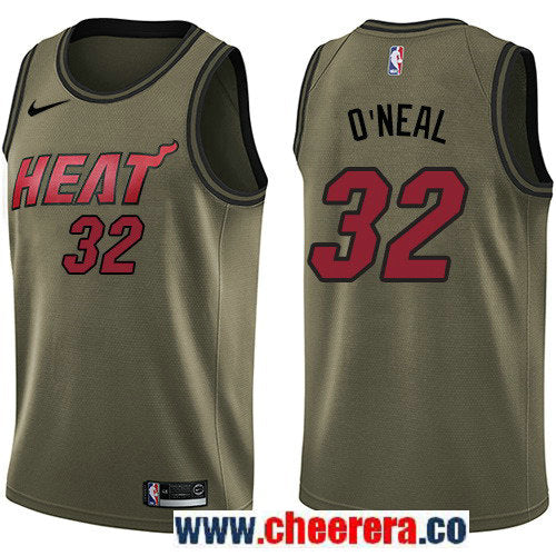 Nike Shaquille O'Neal Miami Heat green Salute To Service jersey