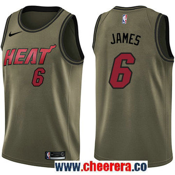 Nike LeBron James Miami Heat green Salute To Service jersey