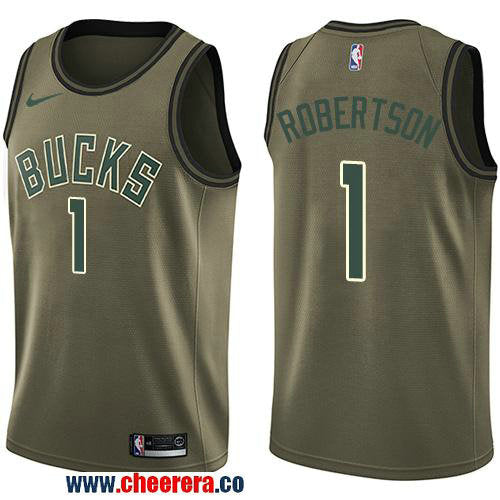 Nike Oscar Robertson Milwaukee Bucks green Salute To Service jersey
