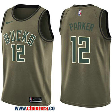 Nike Jabari Parker Milwaukee Bucks green Salute To Service jersey