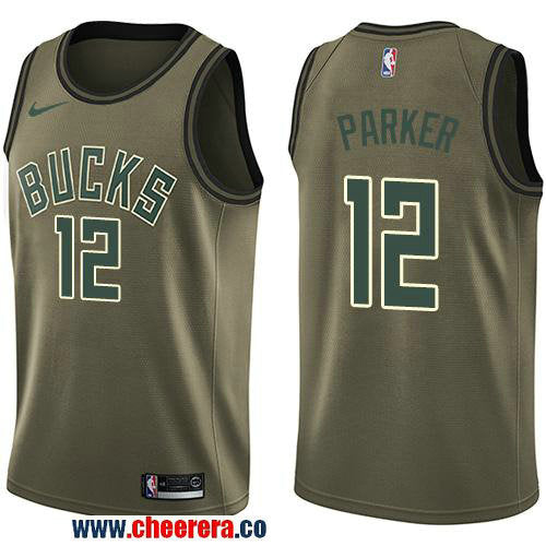 Nike Jabari Parker Milwaukee Bucks green Salute To Service jersey