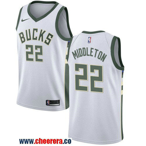 Nike Khris Middleton Milwaukee Bucks white jersey