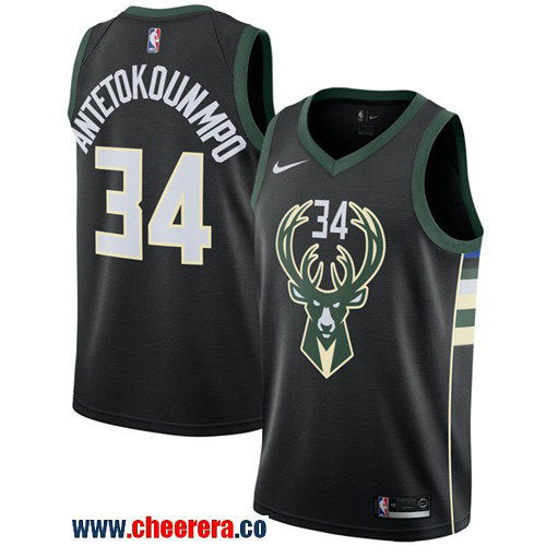 Nike Giannis Antetokounmpo Milwaukee Bucks black jersey