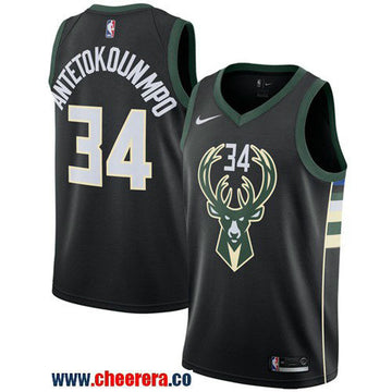Nike Giannis Antetokounmpo Milwaukee Bucks black jersey