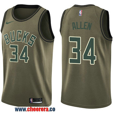 Nike Ray Allen Milwaukee Bucks green Salute To Service jersey