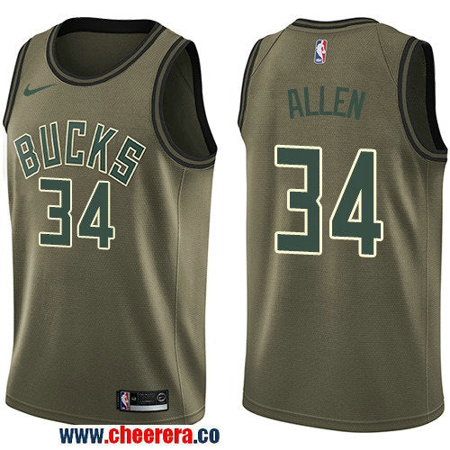 Nike Ray Allen Milwaukee Bucks green Salute To Service jersey