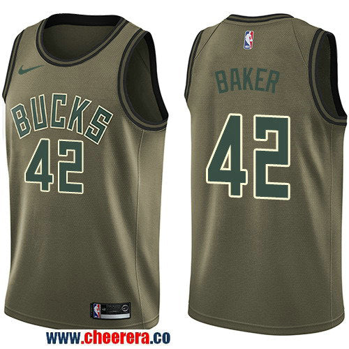 Nike Vin Baker Milwaukee Bucks green Salute To Service jersey