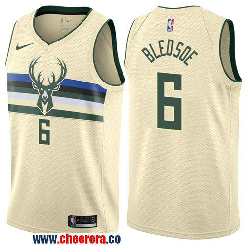 Nike Eric Bledsoe Milwaukee Bucks cream jersey