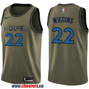 Nike Andrew Wiggins Minnesota Timberwolves green Salute To Service jersey