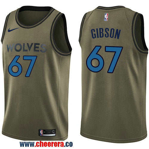 Nike Taj Gibson Minnesota Timberwolves green Salute To Service jersey