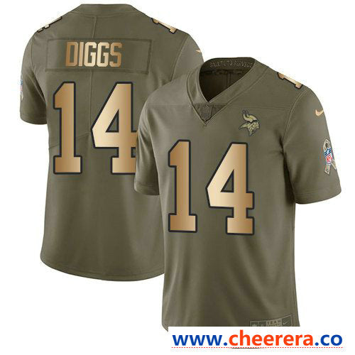 Nike Stefon Diggs Minnesota Vikings olive Salute To Service jersey