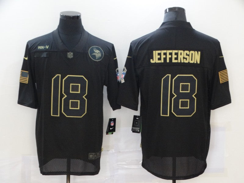 Nike Justin Jefferson Minnesota Vikings black Salute To Service jersey