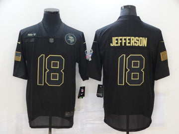 Nike Justin Jefferson Minnesota Vikings black Salute To Service jersey