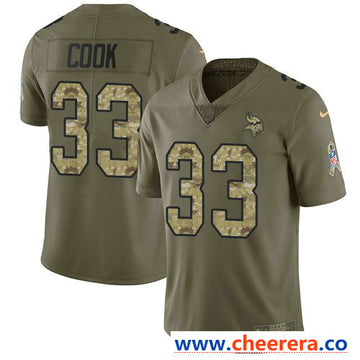 Nike Dalvin Cook Minnesota Vikings olive Salute To Service jersey