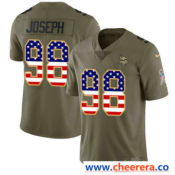 Nike Linval Joseph Minnesota Vikings olive Salute To Service jersey