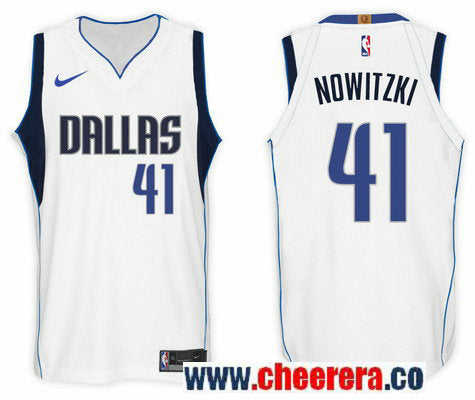 Nike NBA Dirk Nowitzki Dallas Mavericks white jersey