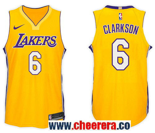 Nike NBA Jordan Clarkson Los Angeles Lakers gold jersey