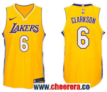 Nike NBA Jordan Clarkson Los Angeles Lakers gold jersey