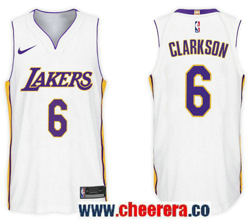 Nike NBA Jordan Clarkson Los Angeles Lakers white jersey