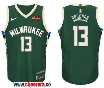 Nike NBA Malcolm Brogdon Milwaukee Bucks green jersey