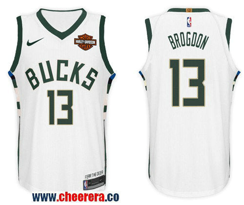 Nike NBA Malcolm Brogdon Milwaukee Bucks white jersey