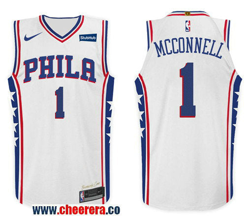 Nike NBA T.J. McConnell Philadelphia 76ers white jersey