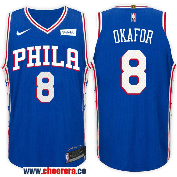 Nike NBA Jahlil Okafor Philadelphia 76ers blue jersey
