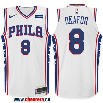 Nike NBA Jahlil Okafor Philadelphia 76ers white jersey