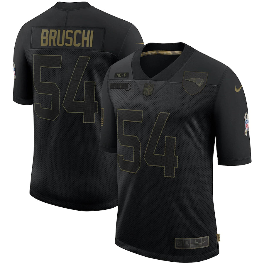 Nike Tedy Bruschi New England Patriots black Salute To Service jersey