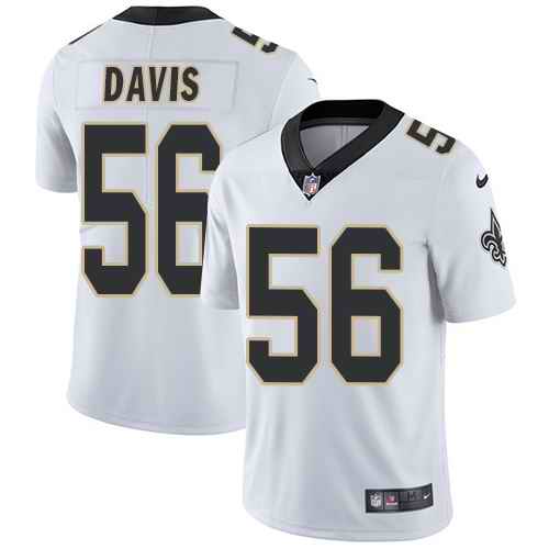 Nike DeMario Davis New Orleans Saints white Vapor jersey