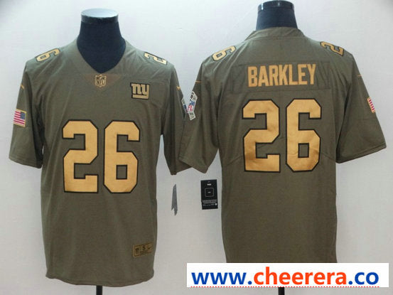 Nike Saquon Barkley New York Giants olive Salute To Service jersey