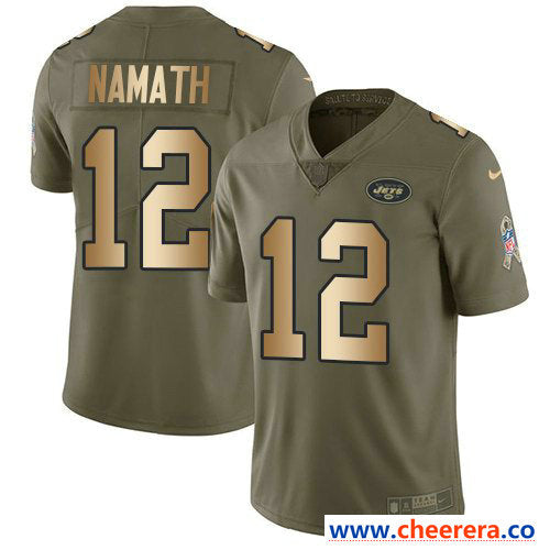 Nike Joe Namath New York Jets olive Salute To Service jersey