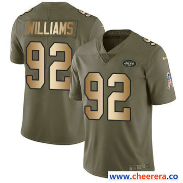 Nike Leonard Williams New York Jets olive Salute To Service jersey