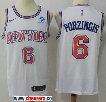 Nike Kristaps Porzingis New York Knicks white jersey
