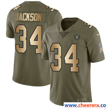 Nike Bo Jackson Las Vegas Raiders olive Salute To Service jersey