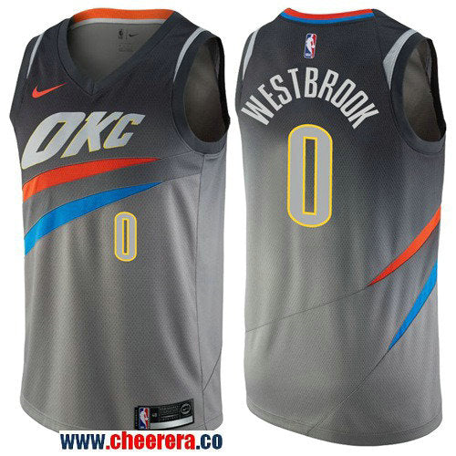 Nike Russell Westbrook Oklahoma City Thunder gray jersey