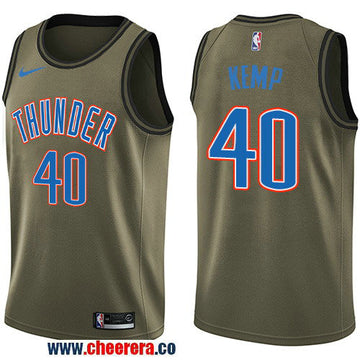 Nike Shawn Kemp Oklahoma City Thunder green Salute To Service jersey