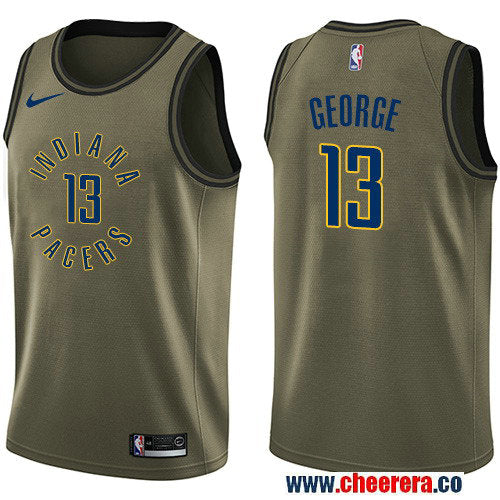 Nike Paul George Indiana Pacers green Salute To Service jersey