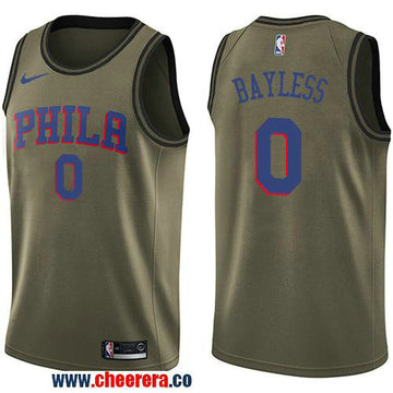Nike Jerryd Bayless Philadelphia 76ers green Salute To Service jersey